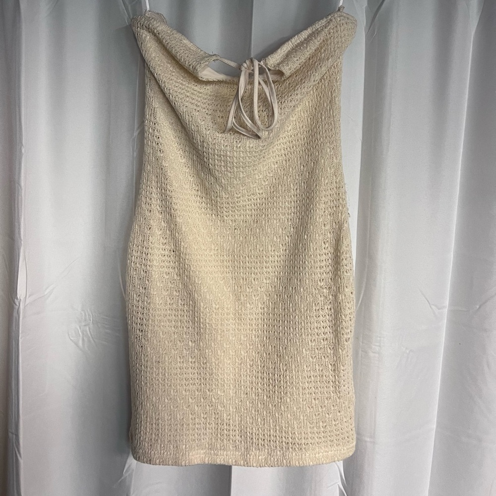Tan mini knit dress